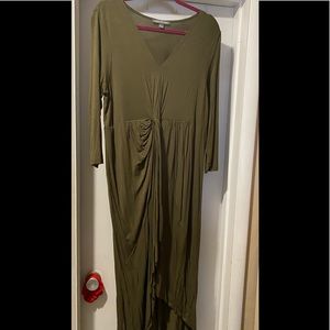 Kate & Mallory Maxi long sleeve olive green dress